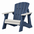 Adirondackstuhl 79 x 83 x 97 cm aus Kunststoff Blau Weiß für den Außenbereich mit Armlehnen
