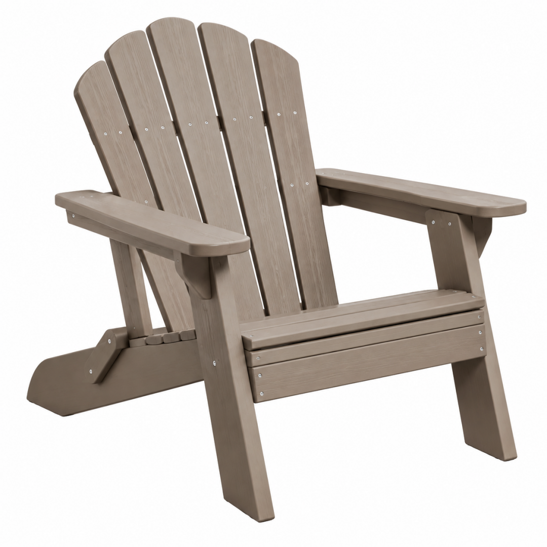 Adirondack Gartenstuhl 83 x 81 x 96 cm Kunststoff Taupe mit breiten Armlehnen