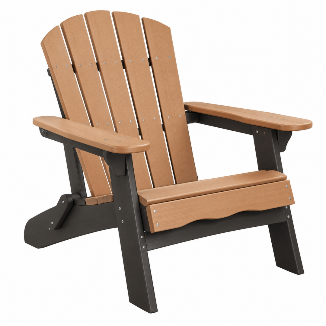 Adirondack Gartenstuhl 80 x 83 x 98 cm Kunststoff Holzoptik Braun Schwarz
