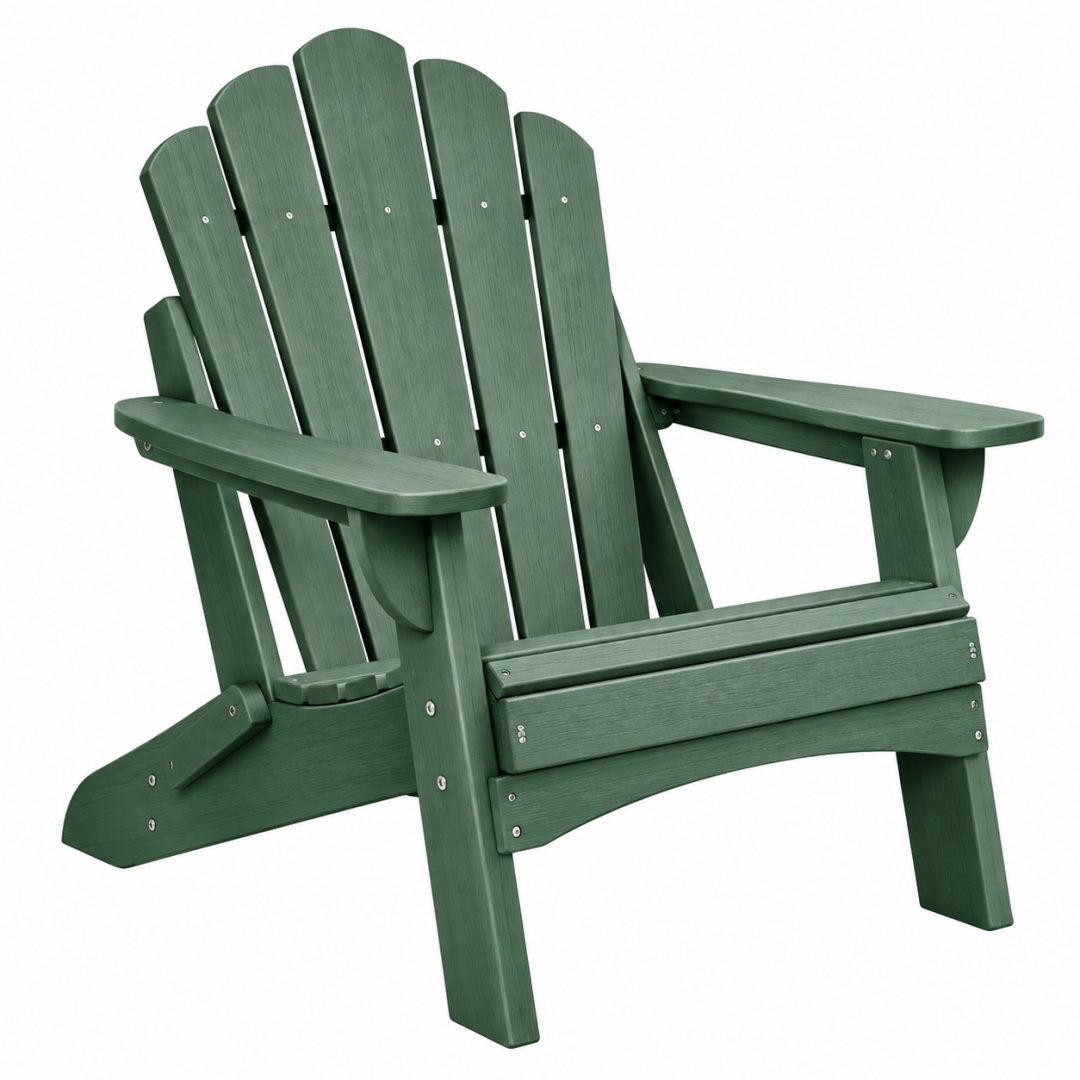 Adirondackstuhl 80 x 83 x 96 cm aus Kunststoff Grün für Garten mit breiten Armlehnen