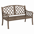 Gartenbank 127 x 62 x 91 cm Metall Braun mit Armlehnen Gitterdesign
